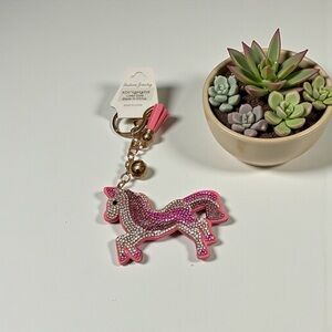🦄 Bling Rhinestone Unicorn Puffy Bag Charm/Keychain!